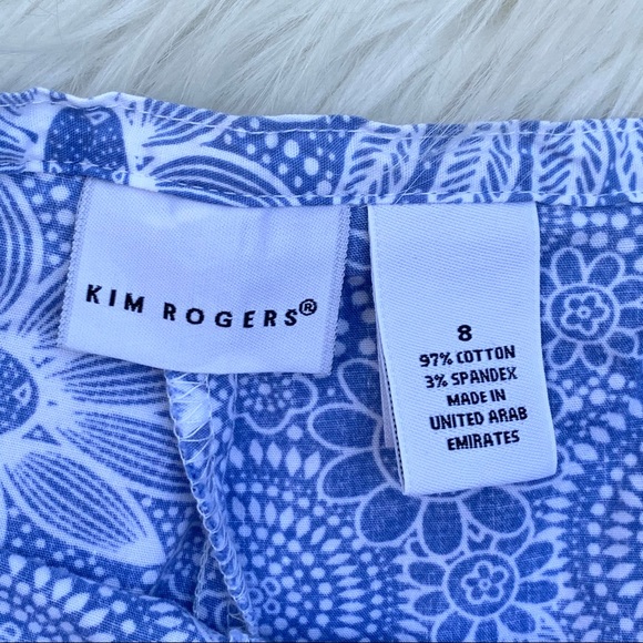 Kim Rogers Floral Mini Skirt Blue Skort 8 - Picture 2 of 10